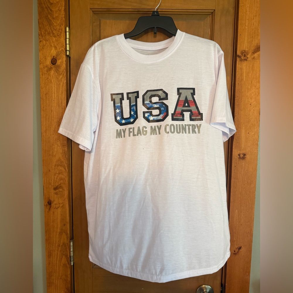 Men's White Short Sleeve USA Graphic Tee